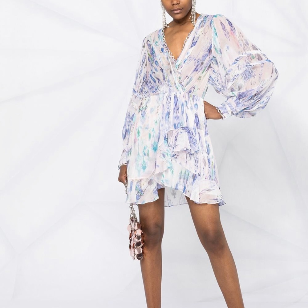 IRO Kolmi pink/blue print Dress NWT. $695 Size 38